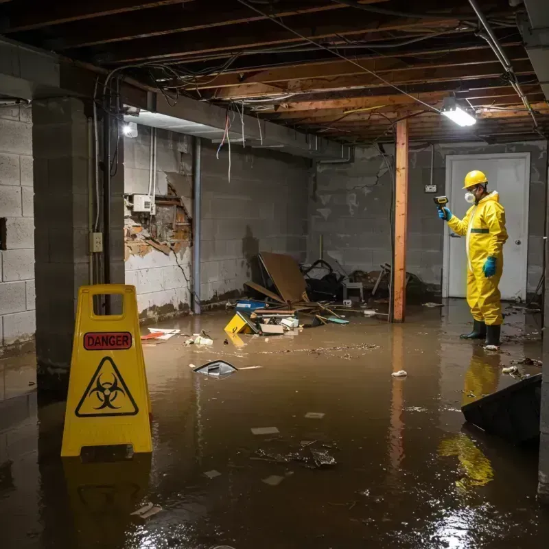 Flooded Basement Electrical Hazard in Creve Coeur, IL Property